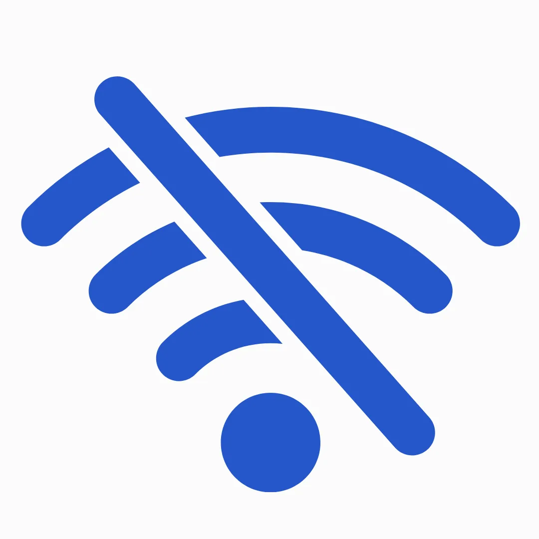 Offline resilience capture - icon of a wifi signal with a strike-through