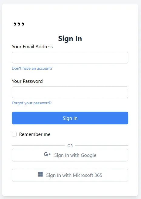 Comma Compliance sign-in screen with email and password fields and options to sign in with Google or Microsoft 365