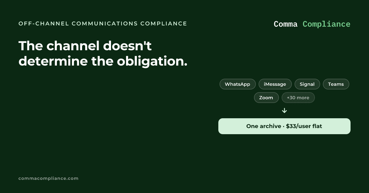 Off Comm Off-Channel Communications Compliance for Financial Firms